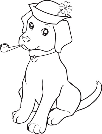 Adorable Black and White Dog Coloring Page for Kids | MUSE AI