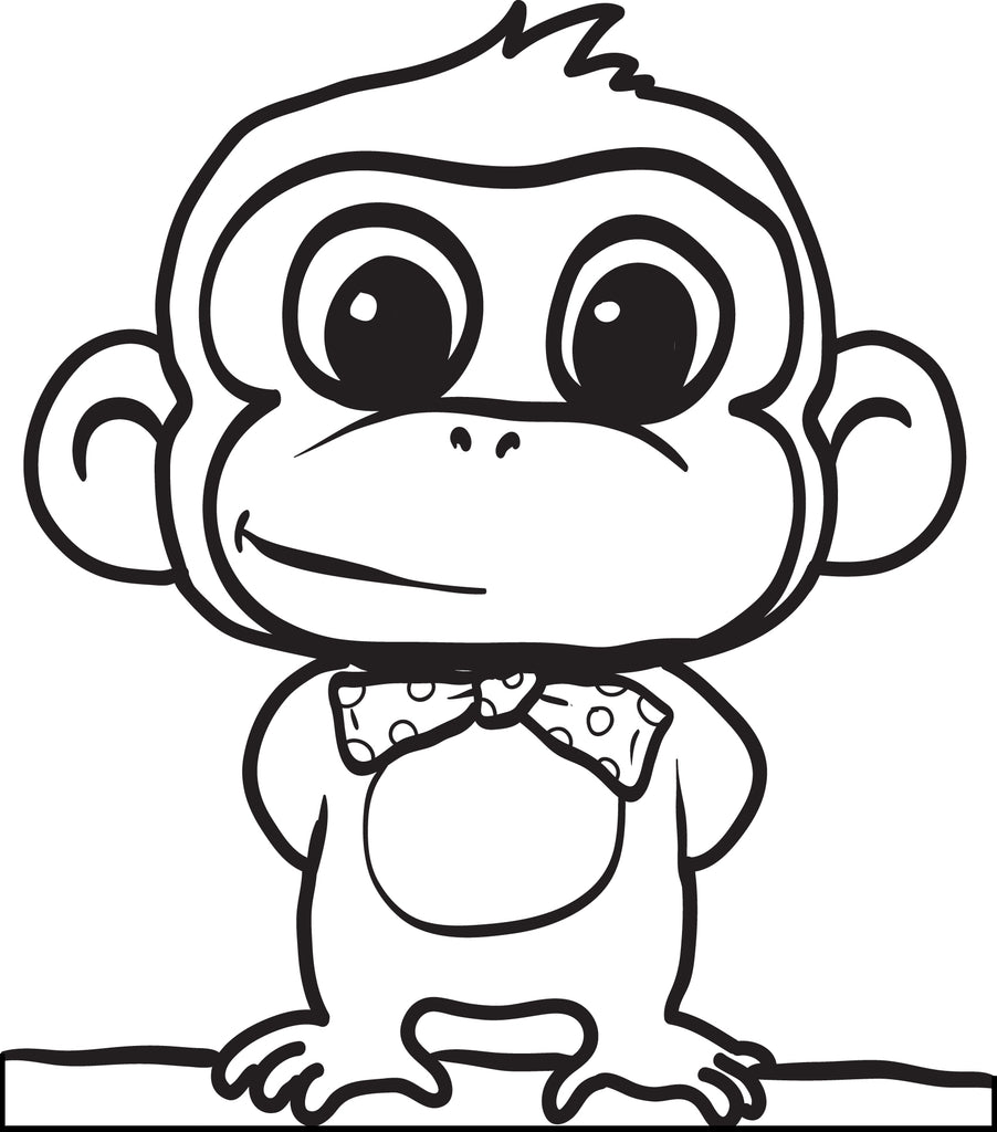 Cartoon Monkey Coloring Page #3 | Monkey coloring pages, Fruit coloring  pages, Cute coloring pages