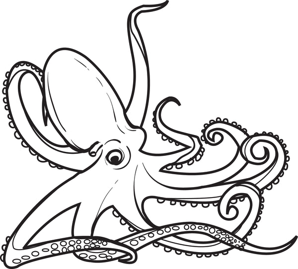 Printable Octopus Coloring Page for Kids #2 – SupplyMe