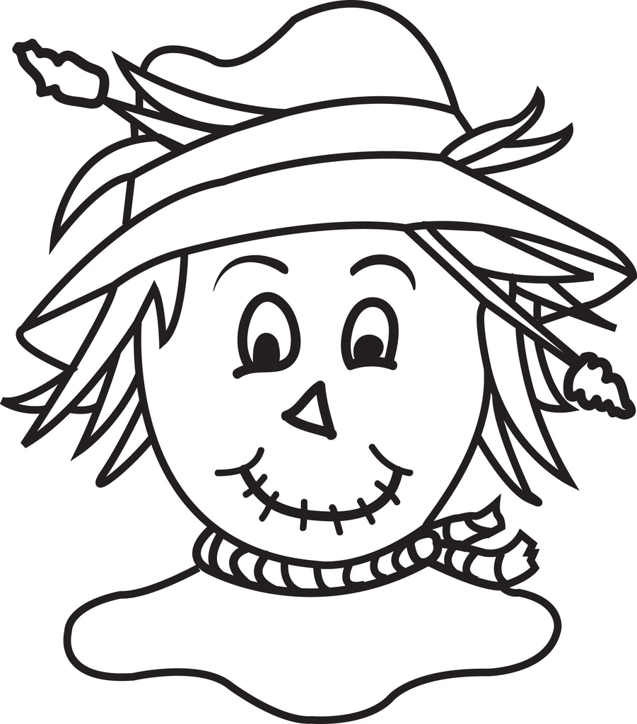 Printable Scarecrow Coloring Page for Kids #4 SupplyMe