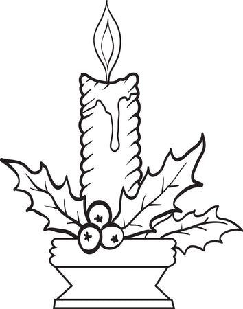 christmas candles to colour - Clip Art Library