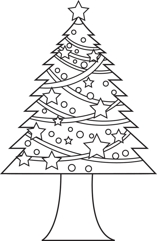 Printable Christmas Tree Coloring Page For Kids #3 – SupplyMe