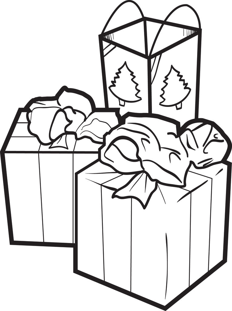 Gift Box Coloring Page