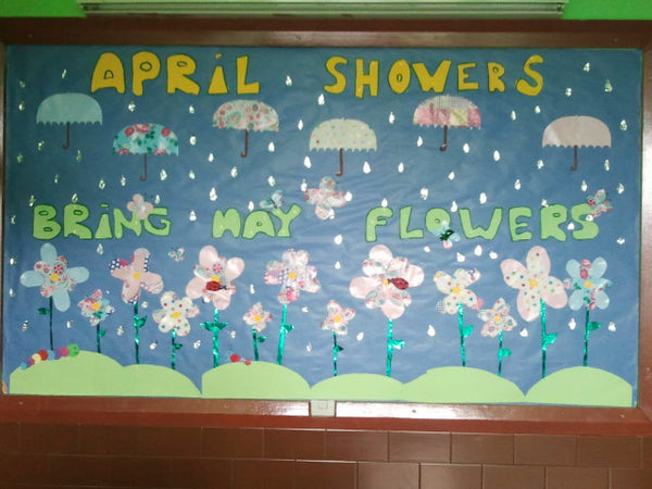 April Showers Bring May Flowers - Spring Bulletin Board Idea – SupplyMe