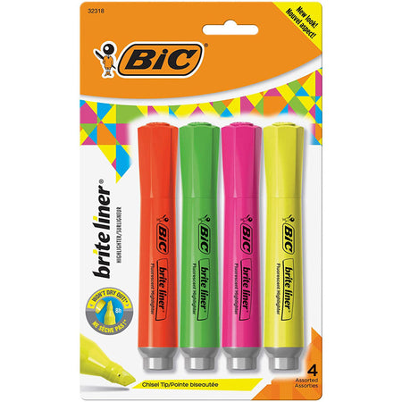 Great Erase Low Odor Dry Erase Markers, Fine Point, Assorted Colors, Pack  of 4 - BICGDEP41AST, Bic Usa Inc