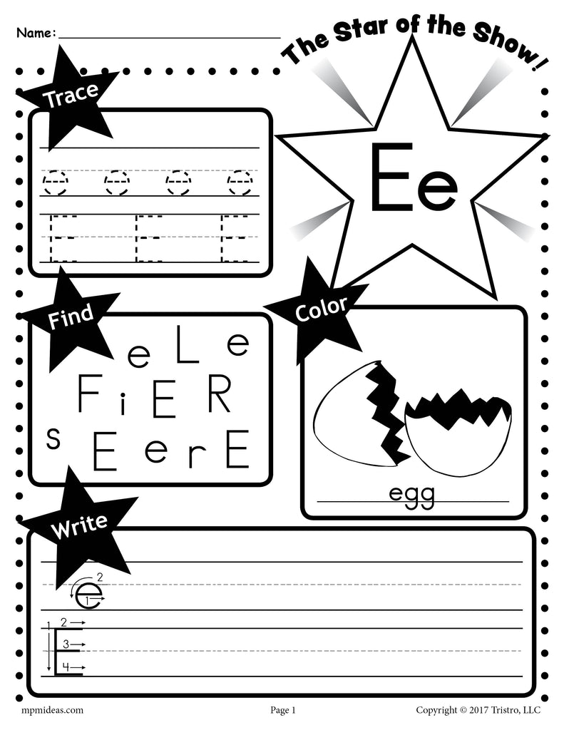 Printable Letter E Handwriting Worksheet! – SupplyMe