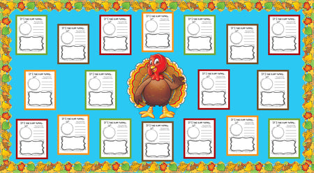 Thanksgiving, Turkey Day, Pumpkin, Fall, Scarecrow, Football, Bulletin  Board Kit