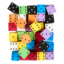 2" Foam Spotted Dice, Bag of 36 Assorted 