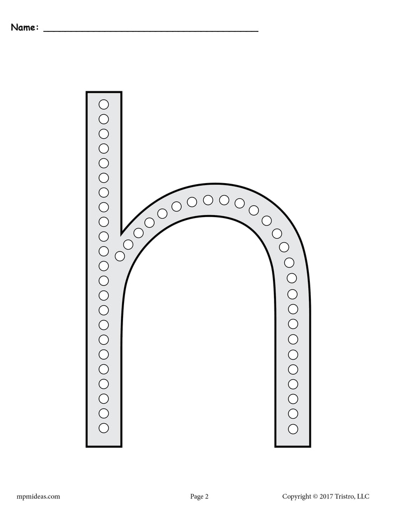 FREE Letter H Q-Tip Painting Printables - Includes Uppercase and Lowercase Letter H Worksheets