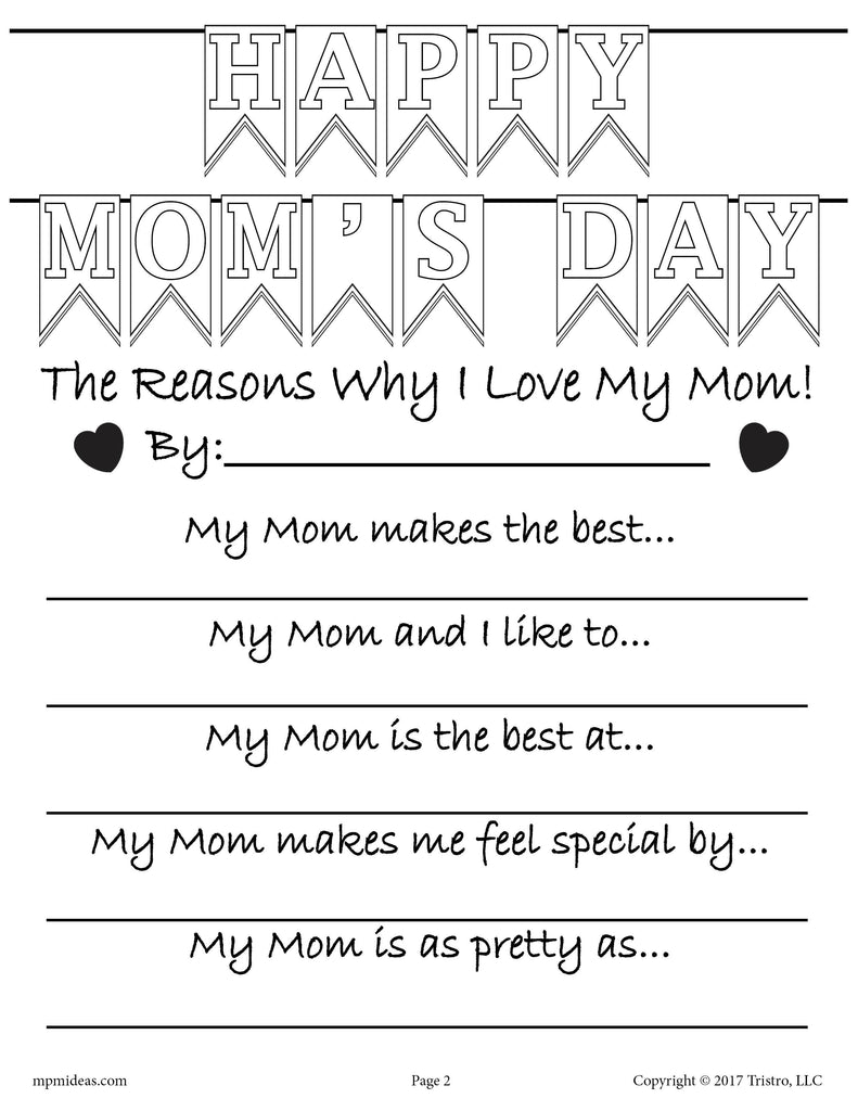 FREE Mother's Day Writing Activity