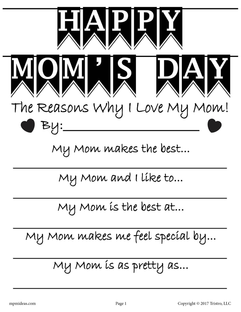 FREE Mother's Day Writing Activity