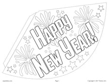 FREE Printable 2018 New Year's Party Hat Activity & Craft! - (3 Versions)