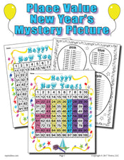 FREE Printable 2018 New Year's Place Value Mystery Picture!