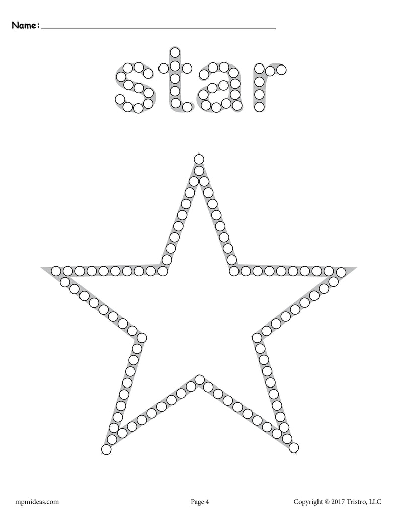 FREE Star Q-Tip Painting Printable!