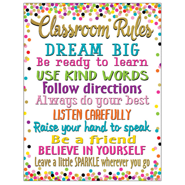 Teacher Created Resources Confetti Classroom Rules Chart | TCR7553 ...