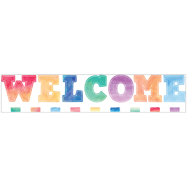 Teacher Created Resources Watercolor Welcome Bulletin Board Set ...