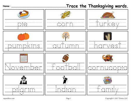 FREE Preschool Thanksgiving Worksheets and Printables – SupplyMe