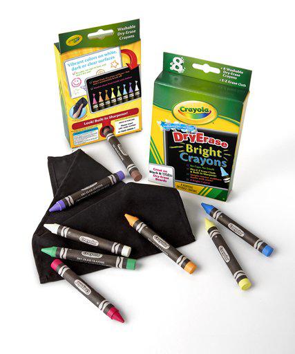 Crayola Washable Dry-Erase Crayons, Neon colors, 8 Per Box, 6