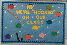 We're 'Hooked' On Our Class! - Ocean Themed Back-To-School Bulletin Board