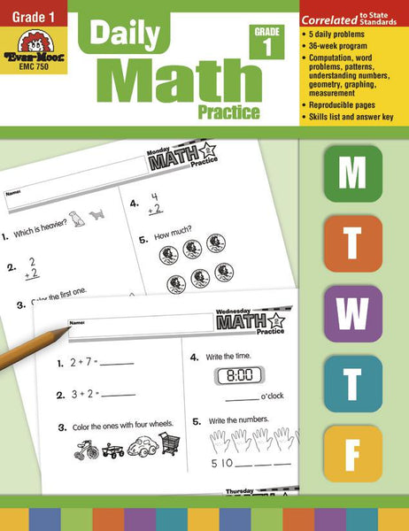 Evan-Moor Daily Math Practice, Grade 1 | EMC750 – SupplyMe