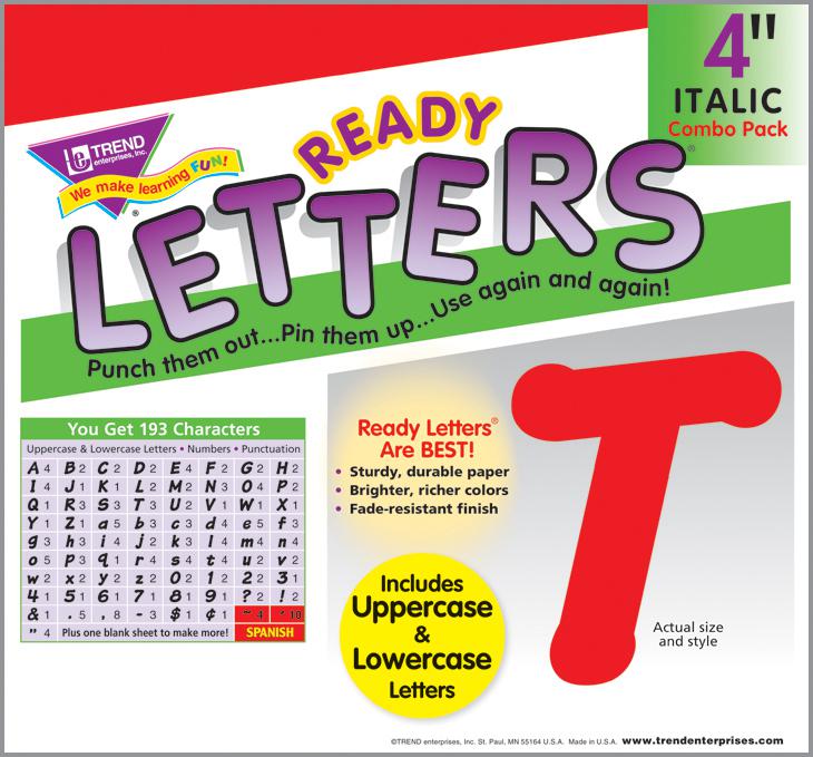 White 4-Inch Casual Uppercase/Lowercase Combo Pack Ready Letters - T-79905, Trend Enterprises Inc.