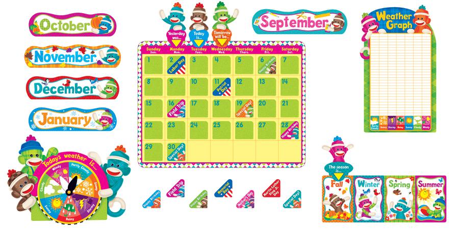 93 Pcs Classroom Calendar Bulletin Board Set Days of The Week Chart with Velcro  Dots Stickers for Back to School Jungle Animal Classroom Décor - Yahoo  Shopping