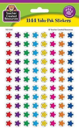 Teacher Created Resources Mini Smiley Stars Valu-pak Stickers 1144